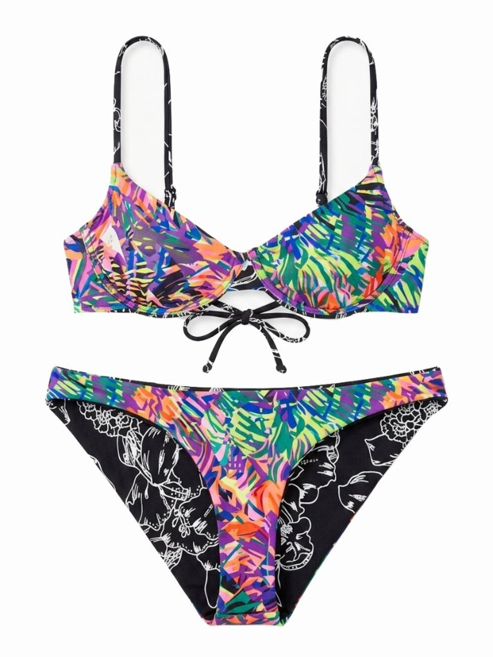NWT Maaji Underwire Top & Bikini Bottom Reversible 2 Piece Set Large L